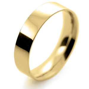 Flat Court Light -  5mm (FCSL5Y-Y) Yellow Gold Wedding Ring